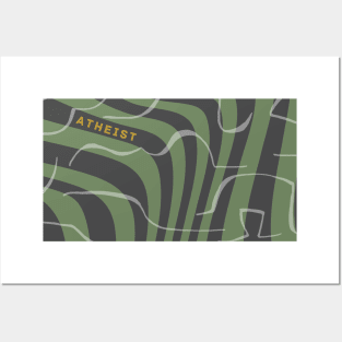 Atheist Pattern Green Waves Posters and Art